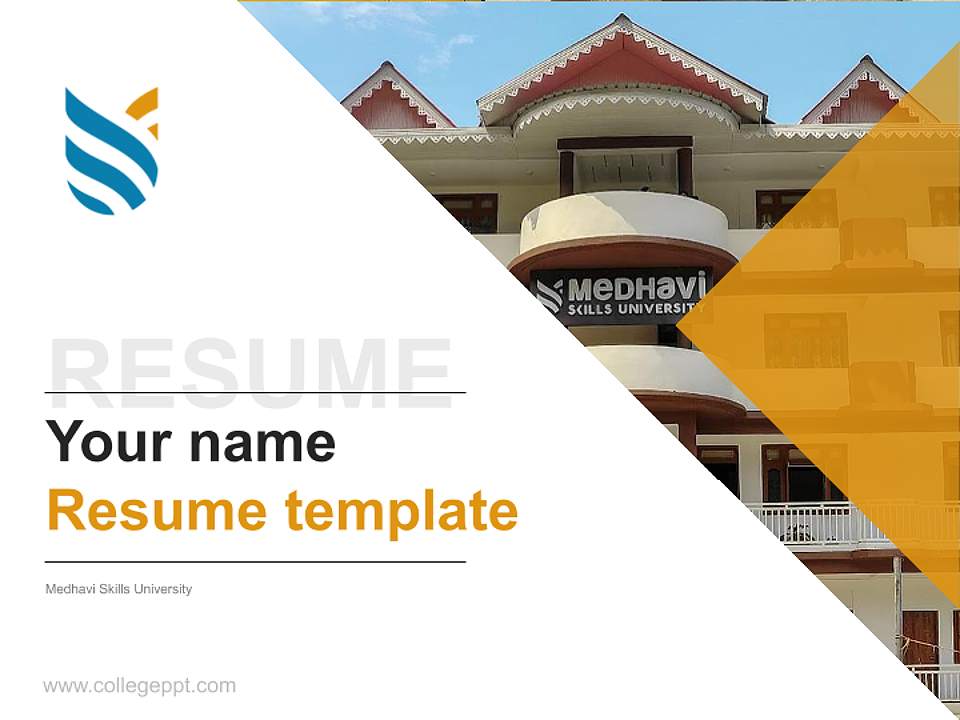 Medhavi Skills University Resume PPT Template4:3 ratio PPT effect preview image5