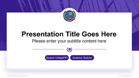 Maharishi Dayanand University National Scholarship Defense PPT Template