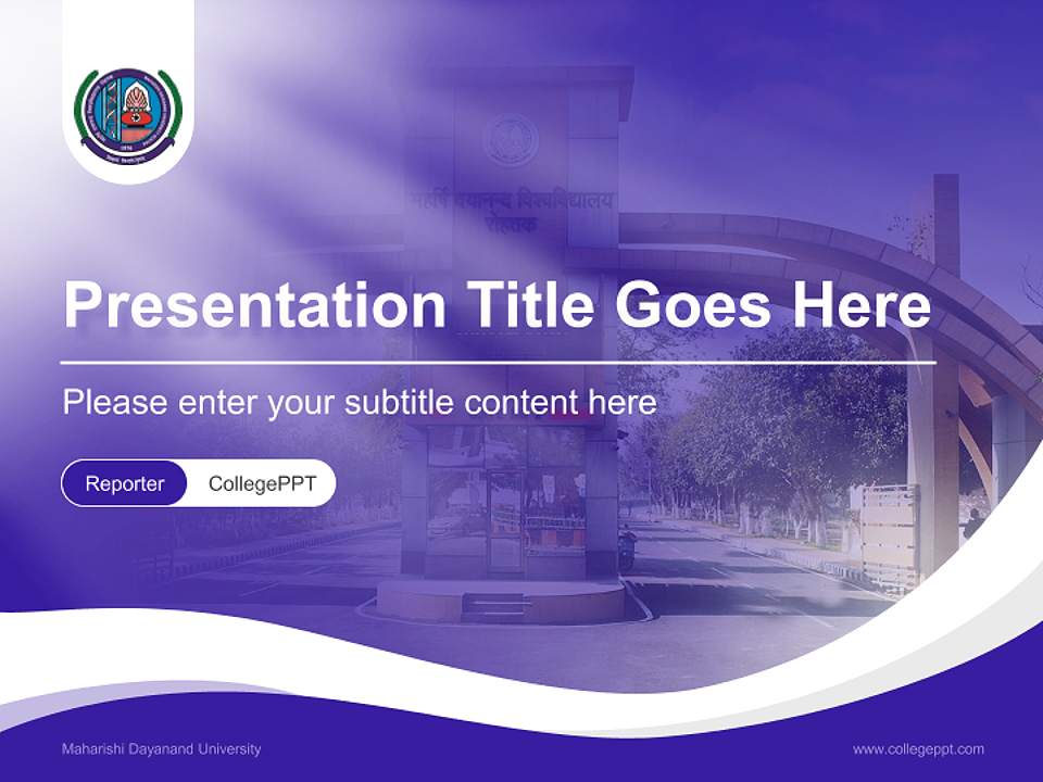 Maharishi Dayanand University Lecture Sharing and Networking Event PPT Template4:3 ratio PPT effect preview image4