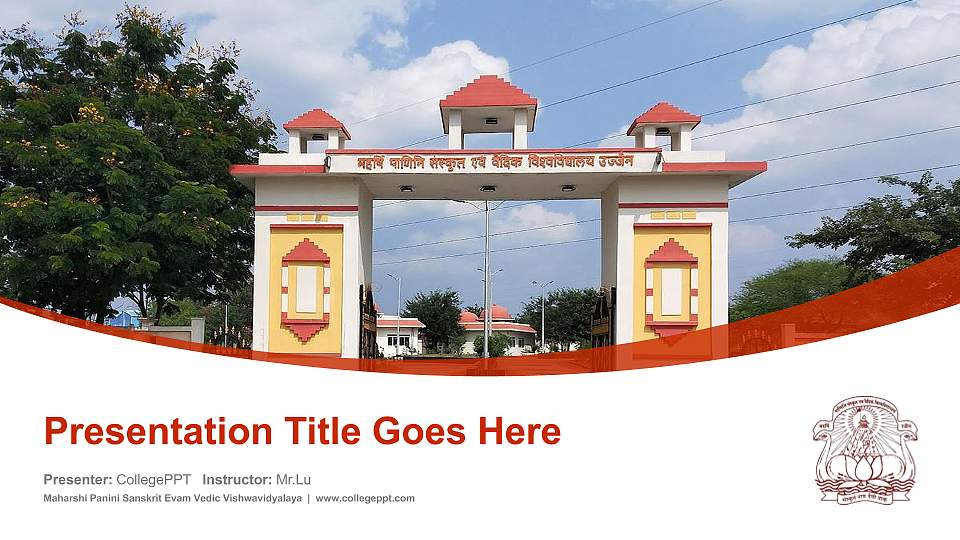 Maharshi Panini Sanskrit Evam Vedic Vishwavidyalaya Course/Courseware Creation PPT Template16:9 ratio PPT effect preview image