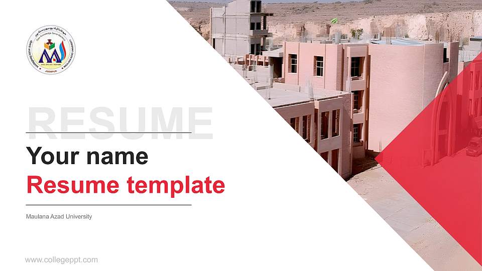 Maulana Azad University Resume PPT Template16:9 ratio PPT effect preview image
