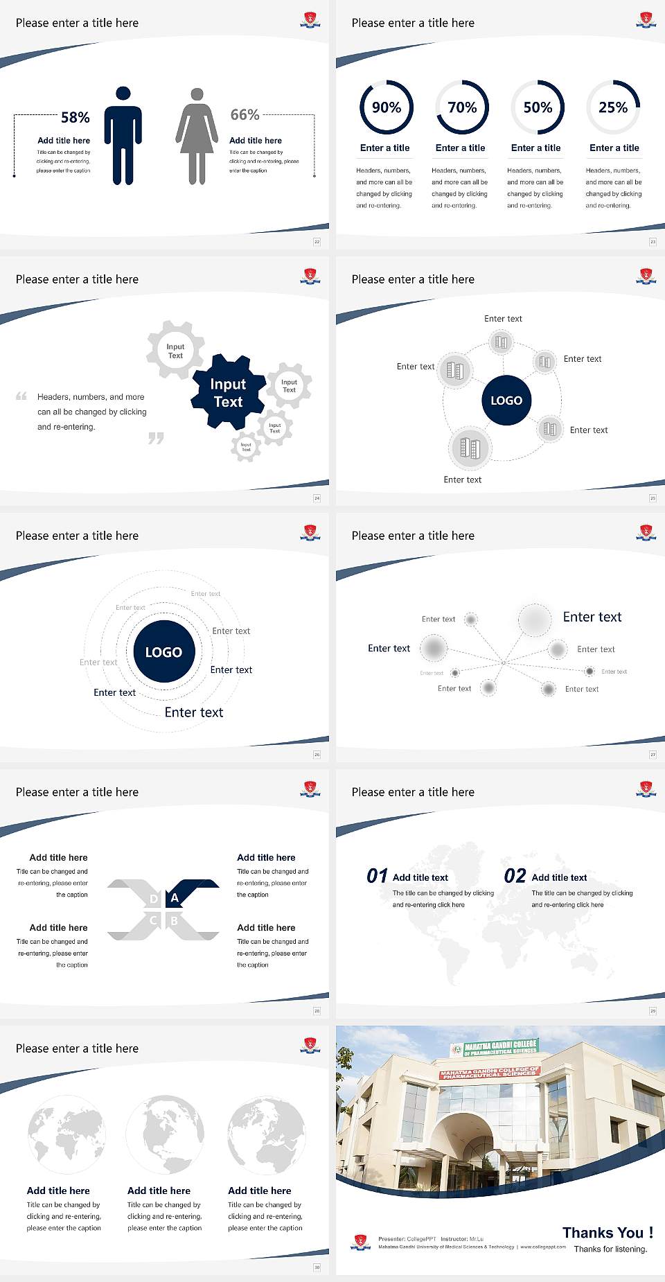 Mahatma Gandhi University of Medical Sciences & Technology Course/Courseware Creation PPT Template4:3 ratio PPT effect preview image4