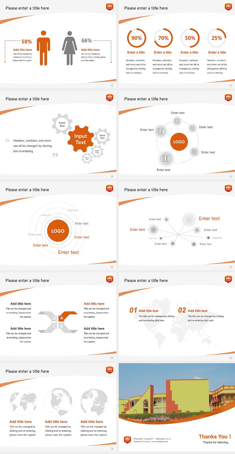 Mandsaur University Course/Courseware Creation PPT Template4:3 ratio PPT effect preview image4