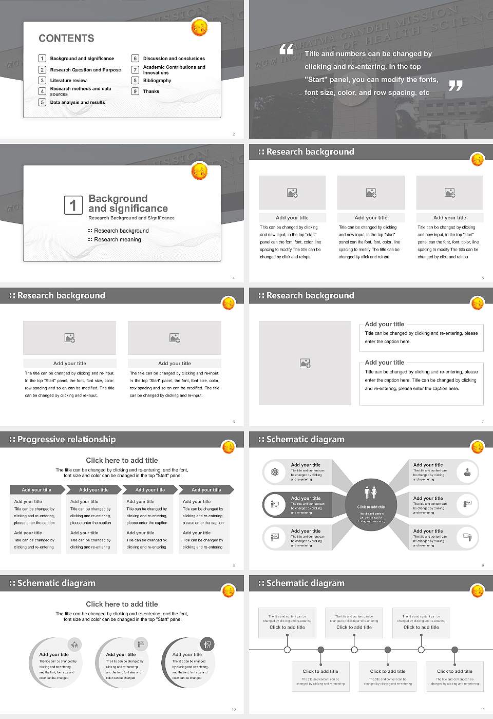 MGM Institute of Health Sciences Graduation Thesis Defense PPT Template16:9 ratio PPT effect preview image2
