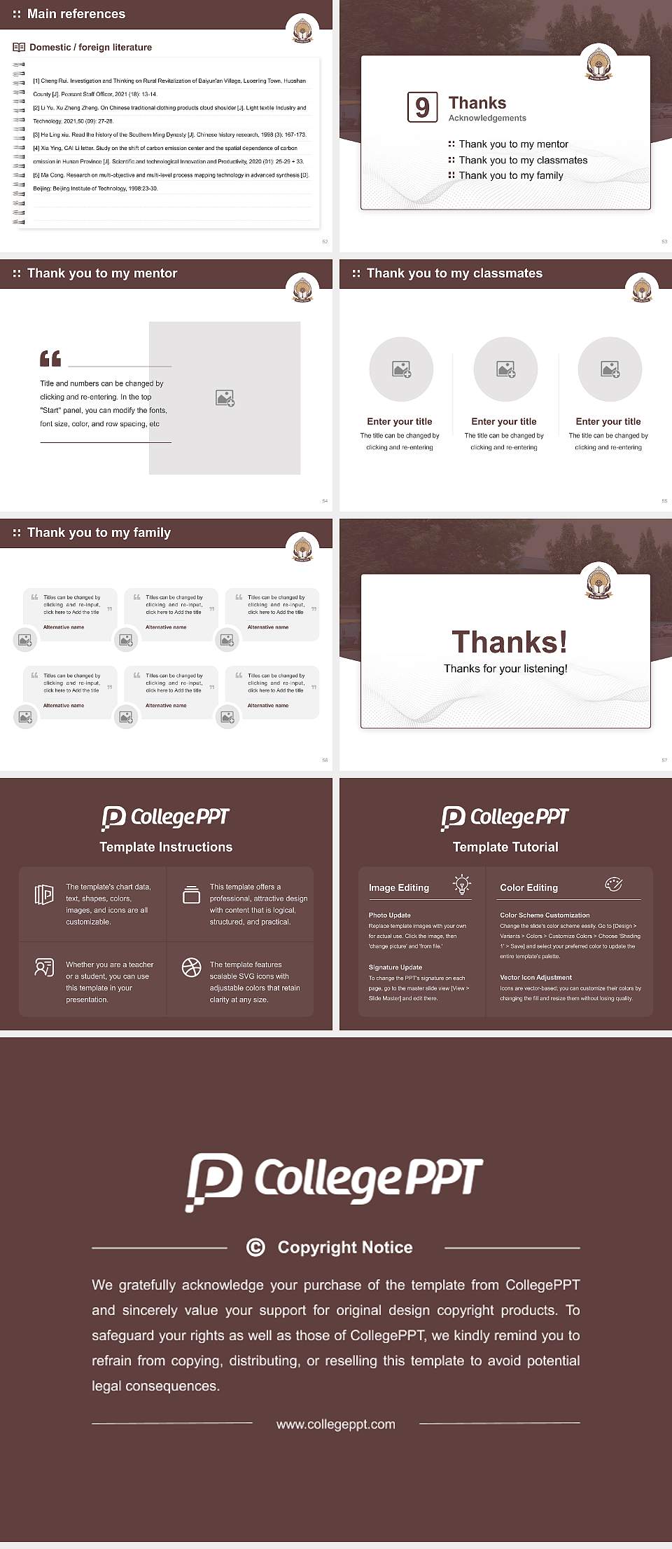 Maganbhai Adenwala Mahagujarat University Graduation Thesis Defense PPT Template4:3 ratio PPT effect preview image7