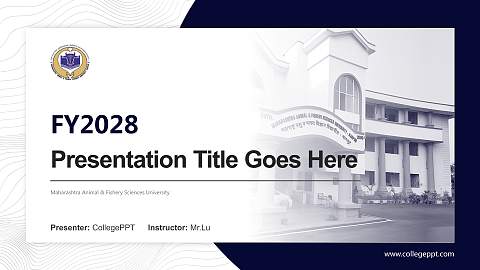 Maharashtra Animal & Fishery Sciences University Academic Presentation/Research Findings Report PPT Template
