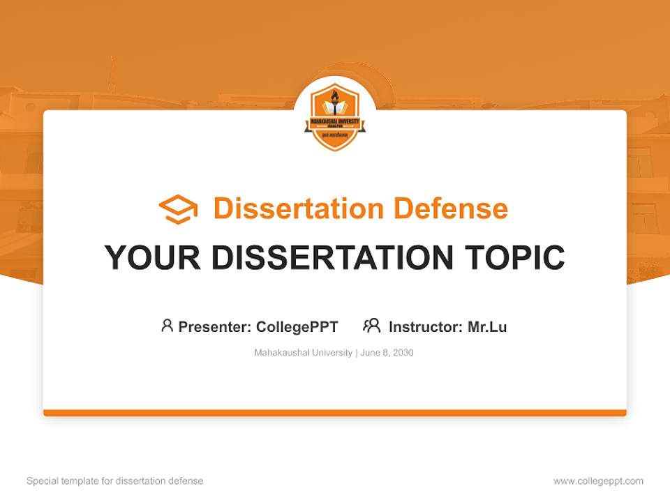 Mahakaushal University Graduation Thesis Defense PPT Template4:3 ratio PPT effect preview image7