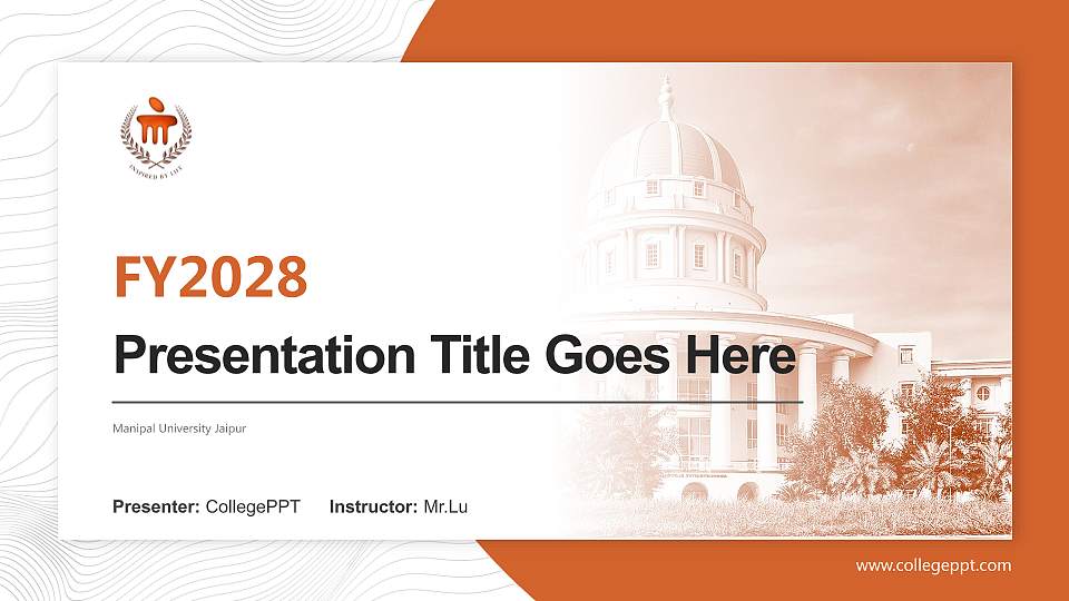 Manipal University Jaipur Academic Presentation/Research Findings Report PPT Template16:9 ratio PPT effect preview image