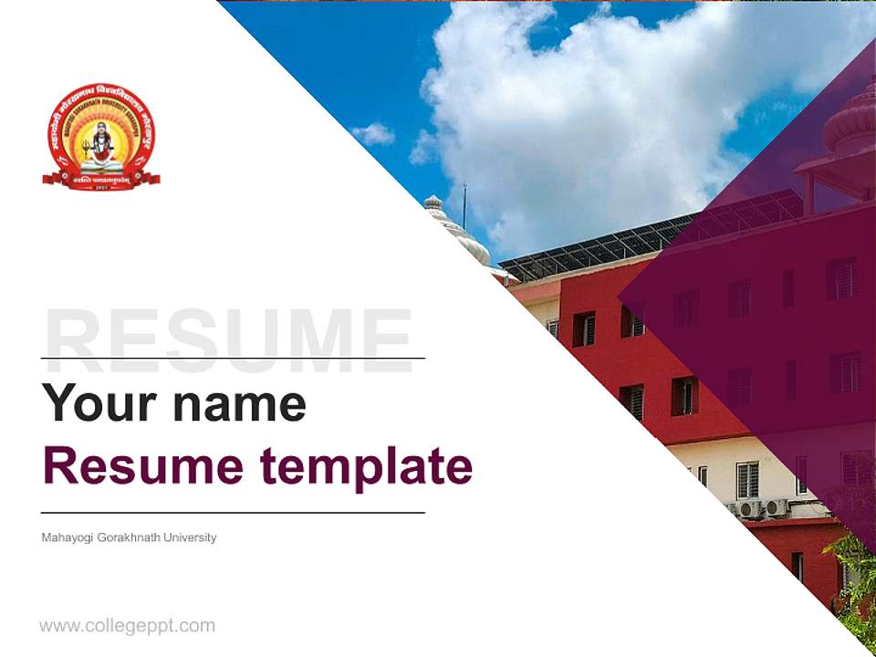 Mahayogi Gorakhnath University Resume PPT Template4:3 ratio PPT effect preview image5