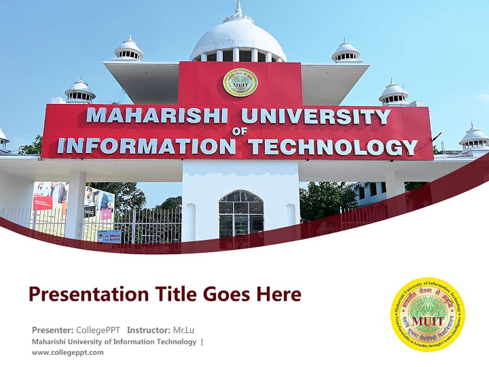 Maharishi University of Information Technology Course/Courseware Creation PPT Template4:3 ratio PPT effect preview image5