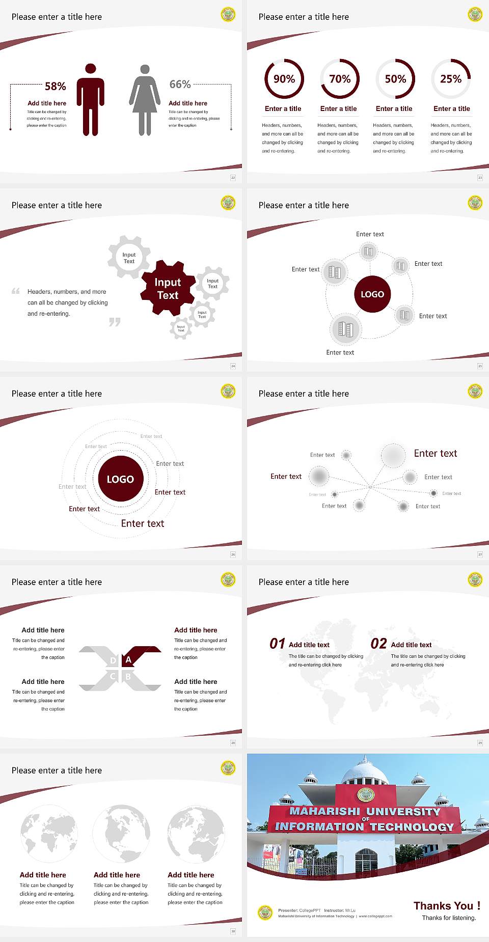 Maharishi University of Information Technology Course/Courseware Creation PPT Template4:3 ratio PPT effect preview image4