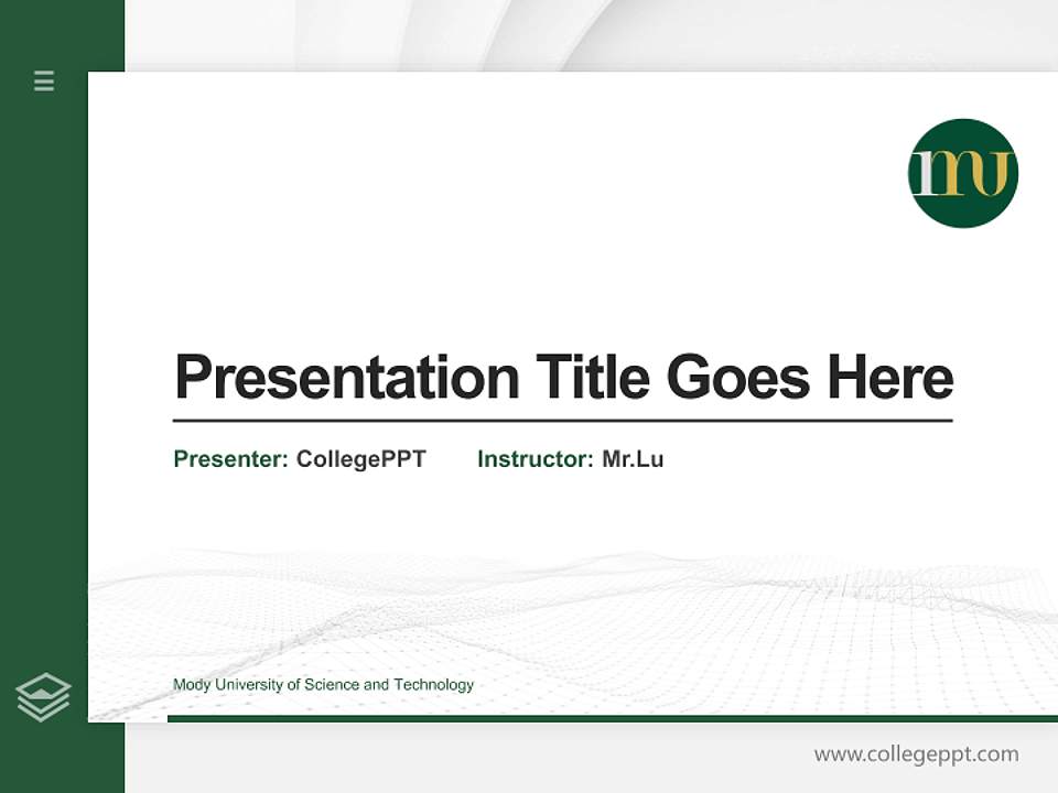 Mody University of Science and Technology Thesis Proposal/Graduation Defense PPT Template4:3 ratio PPT effect preview image5