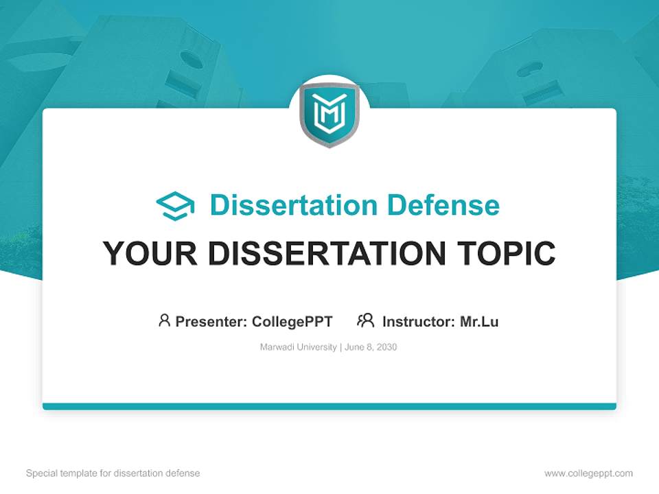 Marwadi University Graduation Thesis Defense PPT Template4:3 ratio PPT effect preview image7