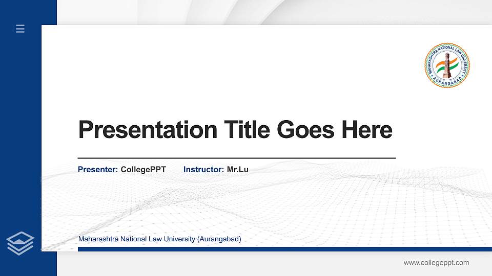 Maharashtra National Law University (Aurangabad) Thesis Proposal/Graduation Defense PPT Template16:9 ratio PPT effect preview image