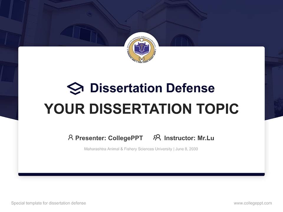 Maharashtra Animal & Fishery Sciences University Graduation Thesis Defense PPT Template4:3 ratio PPT effect preview image7
