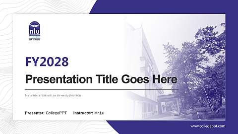Maharashtra National Law University (Mumbai) Academic Presentation/Research Findings Report PPT Template
