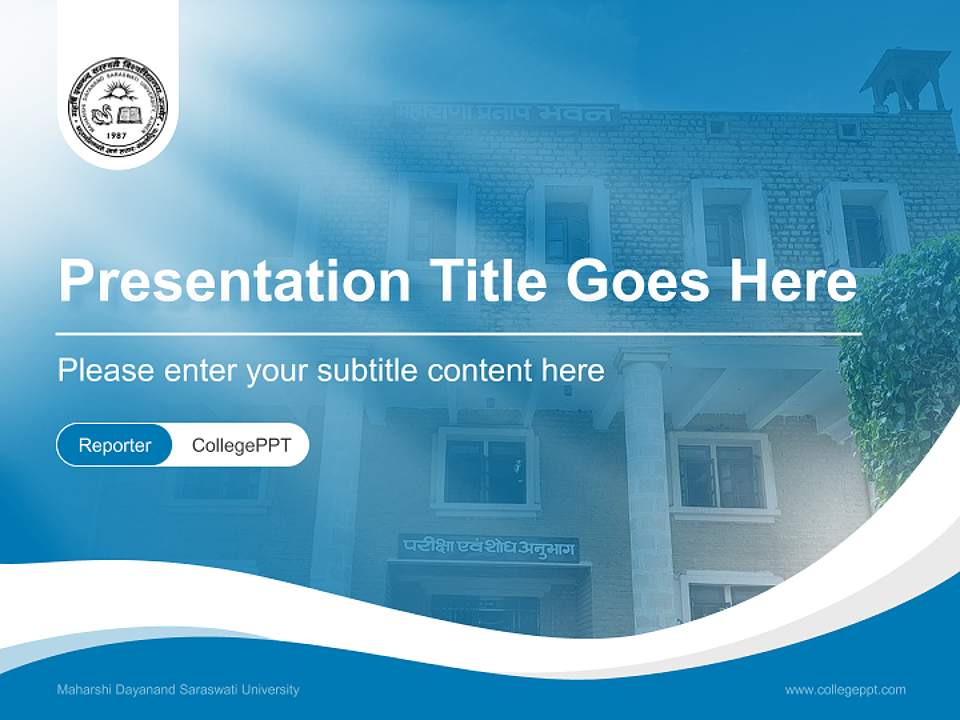 Maharshi Dayanand Saraswati University Lecture Sharing and Networking Event PPT Template4:3 ratio PPT effect preview image4