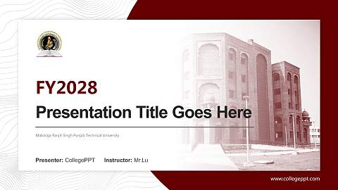 Maharaja Ranjit Singh Punjab Technical University Academic Presentation/Research Findings Report PPT Template