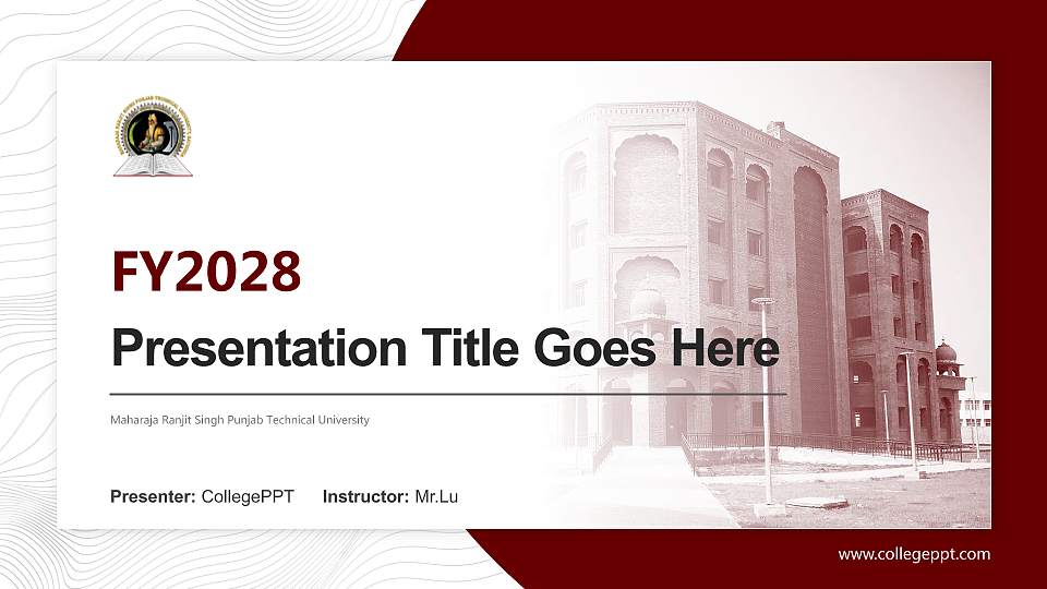 Maharaja Ranjit Singh Punjab Technical University Academic Presentation/Research Findings Report PPT Template16:9 ratio PPT effect preview image
