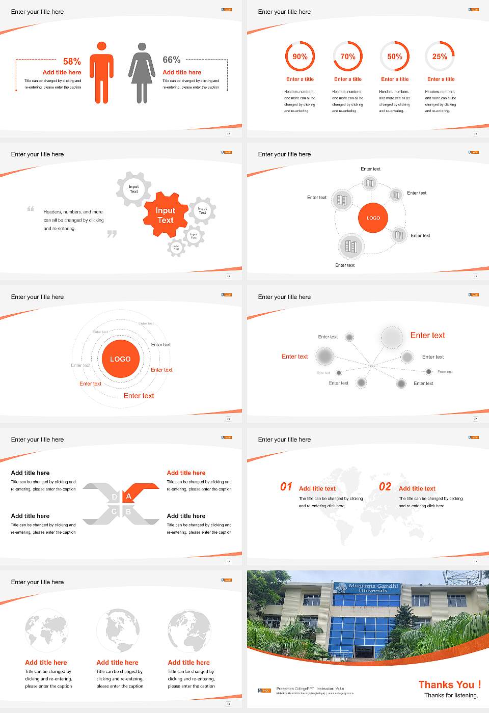Mahatma Gandhi University (Meghalaya) Course/Courseware Creation PPT Template16:9 ratio PPT effect preview image4