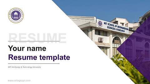 MIT Art Design & Technology University Resume PPT Template