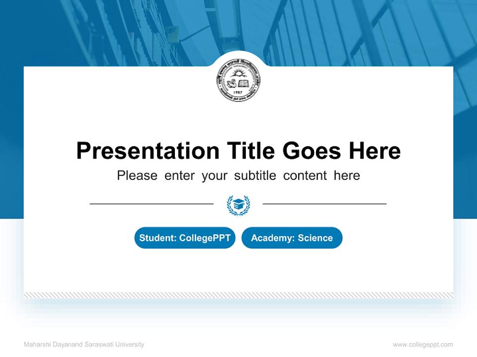 Maharshi Dayanand Saraswati University National Scholarship Defense PPT Template4:3 ratio PPT effect preview image4