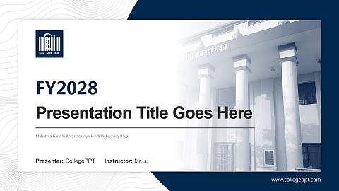Mahatma Gandhi Antarrashtriya Hindi Vishwavidyalaya Academic Presentation/Research Findings Report PPT Template