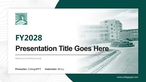 Mahatma Jyoti Rao Phule University Academic Presentation/Research Findings Report PPT Template