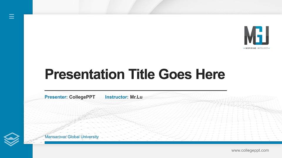 Mansarovar Global University Thesis Proposal/Graduation Defense PPT Template16:9 ratio PPT effect preview image