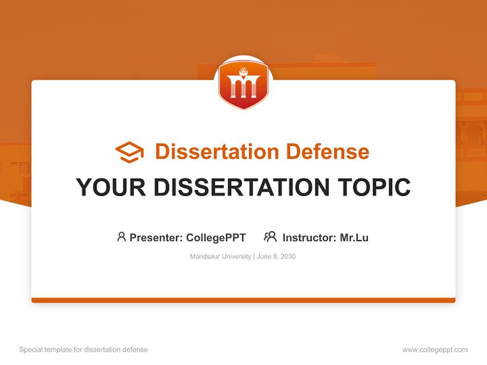 Mandsaur University Graduation Thesis Defense PPT Template4:3 ratio PPT effect preview image7
