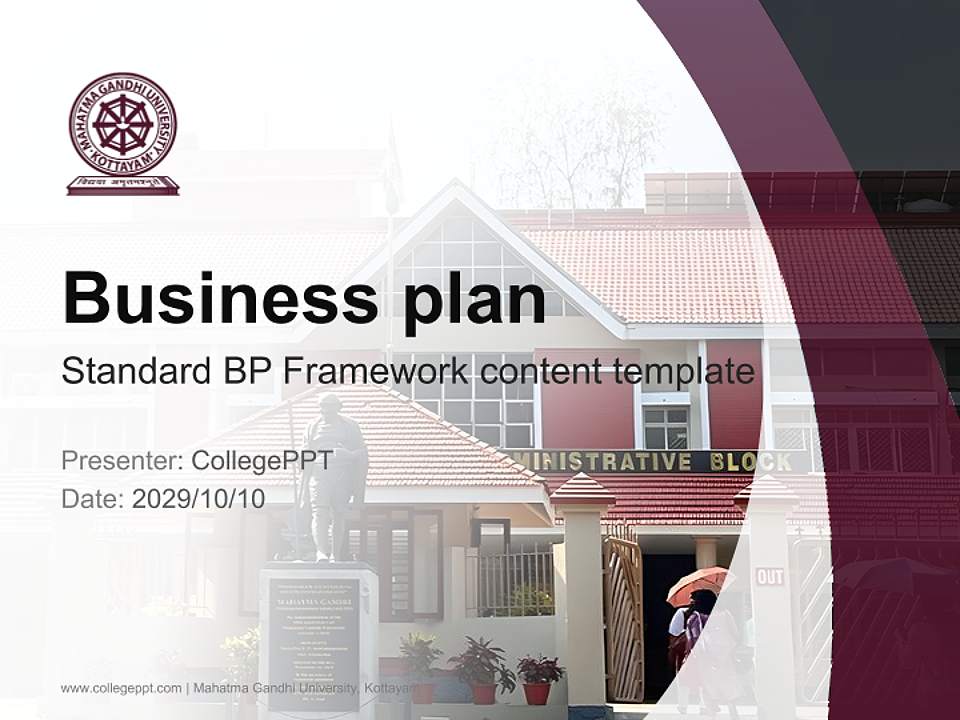 Mahatma Gandhi University, Kottayam Competition/Entrepreneurship Contest PPT Template4:3 ratio PPT effect preview image9
