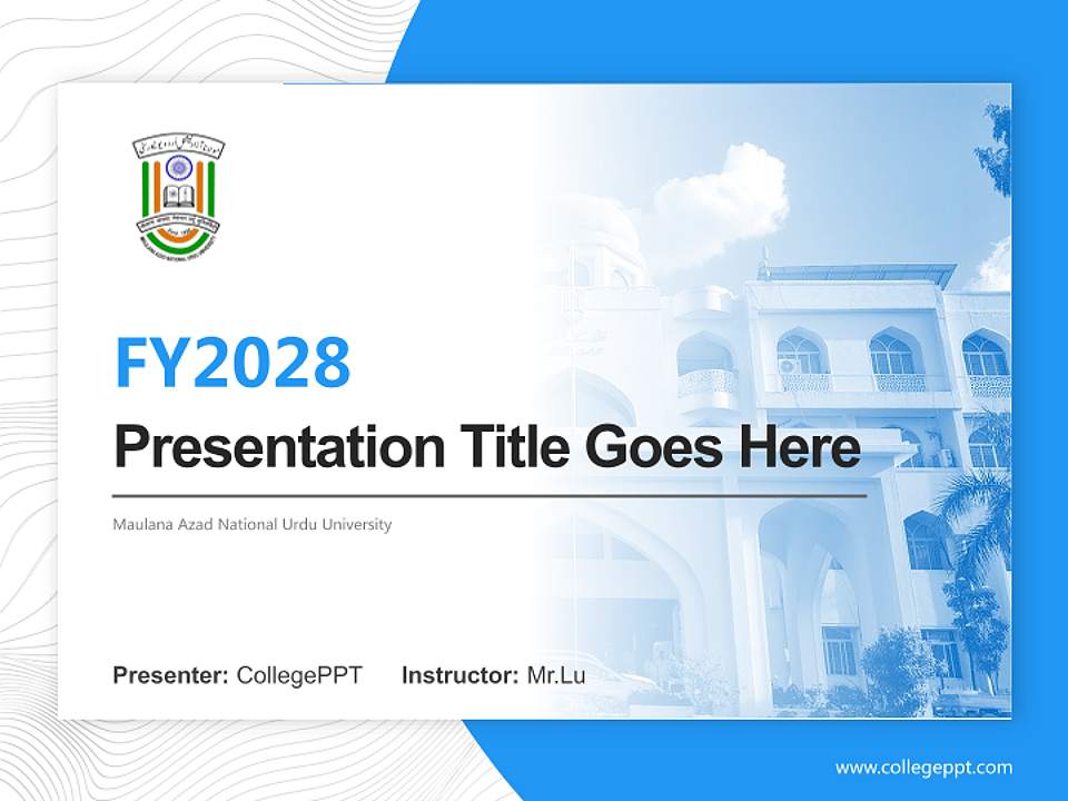 Maulana Azad National Urdu University Academic Presentation/Research Findings Report PPT Template4:3 ratio PPT effect preview image5
