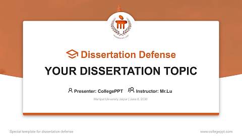 Manipal University Jaipur Graduation Thesis Defense PPT Template