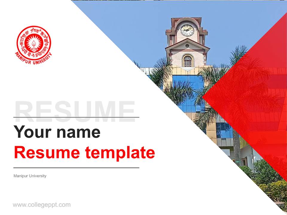 Manipur University Resume PPT Template4:3 ratio PPT effect preview image5