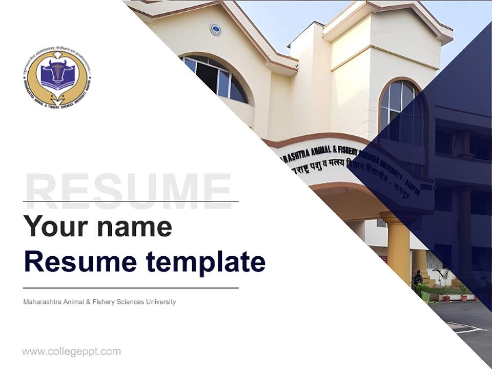 Maharashtra Animal & Fishery Sciences University Resume PPT Template4:3 ratio PPT effect preview image5