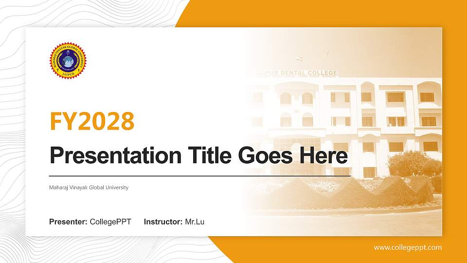 Maharaj Vinayak Global University Academic Presentation/Research Findings Report PPT Template16:9 ratio PPT effect preview image