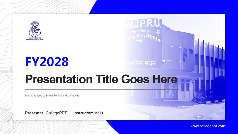 Mahatma Jyotiba Phule Rohilkhand University Academic Presentation/Research Findings Report PPT Template16:9 ratio PPT effect preview image