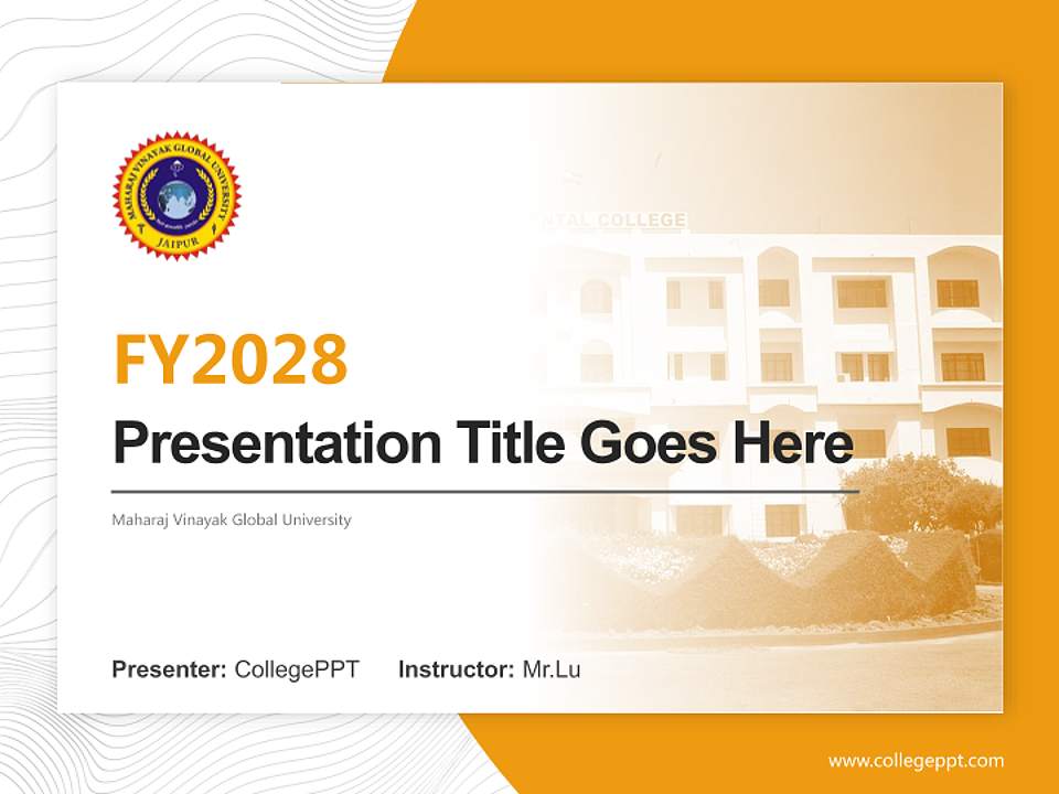 Maharaj Vinayak Global University Academic Presentation/Research Findings Report PPT Template4:3 ratio PPT effect preview image5