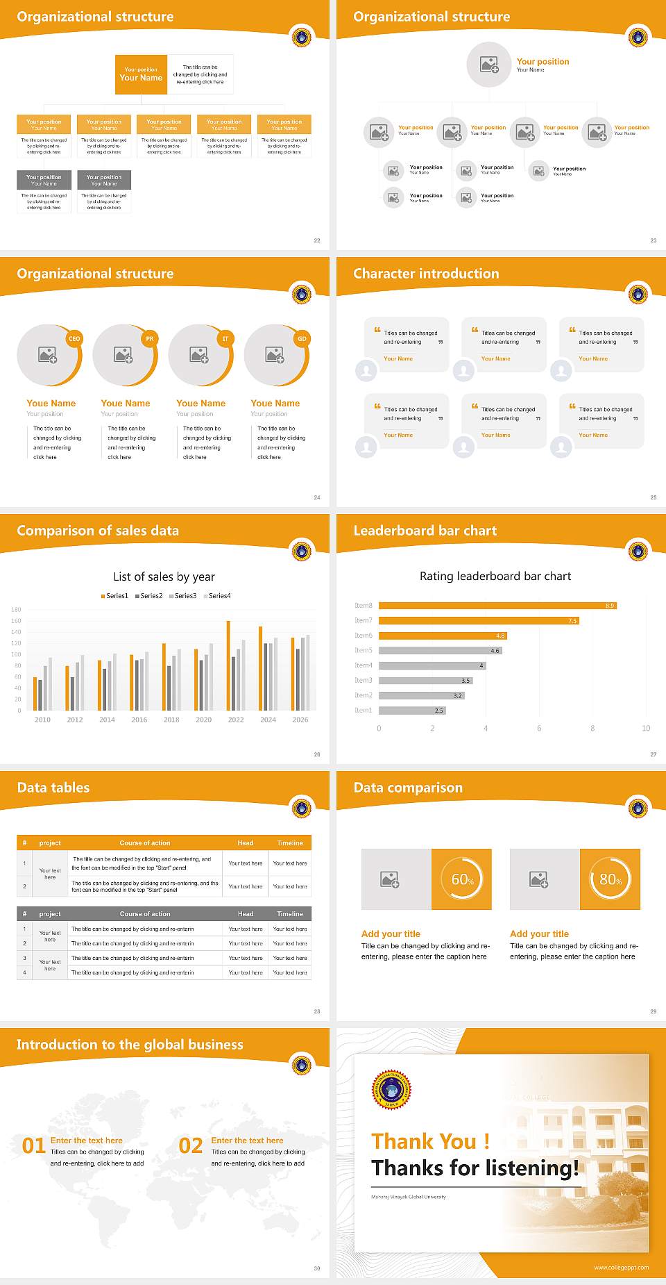 Maharaj Vinayak Global University Academic Presentation/Research Findings Report PPT Template4:3 ratio PPT effect preview image4