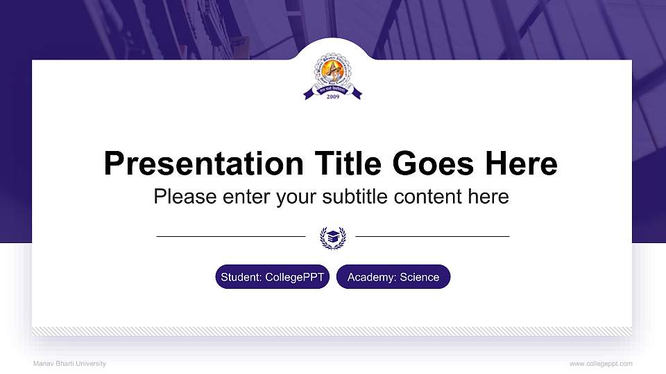 Manav Bharti University National Scholarship Defense PPT Template16:9 ratio PPT effect preview image