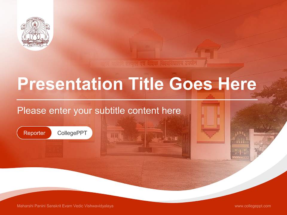 Maharshi Panini Sanskrit Evam Vedic Vishwavidyalaya Lecture Sharing and Networking Event PPT Template4:3 ratio PPT effect preview image4