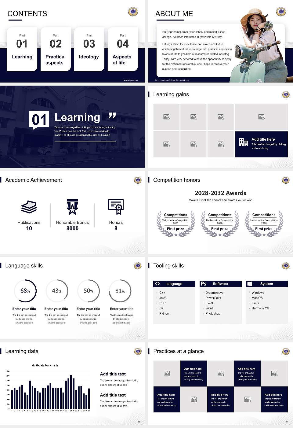 Maharashtra Animal & Fishery Sciences University National Scholarship Defense PPT Template16:9 ratio PPT effect preview image2