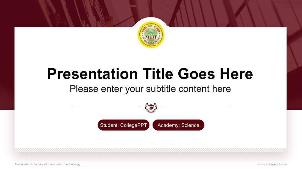 Maharishi University of Information Technology National Scholarship Defense PPT Template16:9 ratio PPT effect preview image