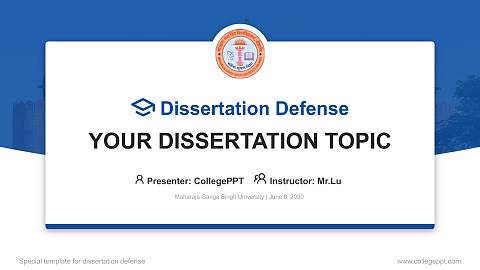 Maharaja Ganga Singh University Graduation Thesis Defense PPT Template