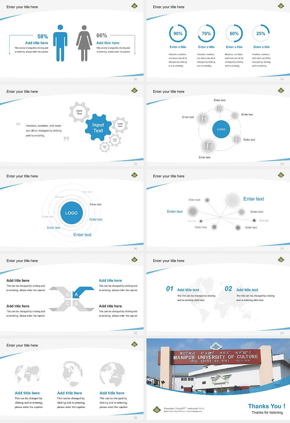 Manipur University of Culture Course/Courseware Creation PPT Template16:9 ratio PPT effect preview image4