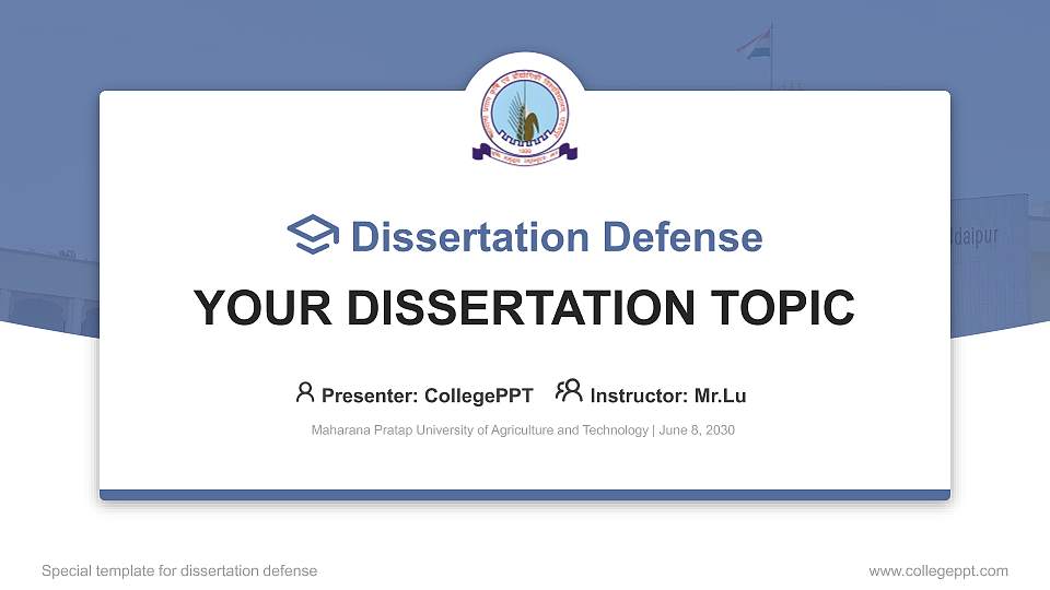 Maharana Pratap University of Agriculture and Technology Graduation Thesis Defense PPT Template16:9 ratio PPT effect preview image
