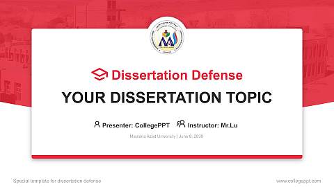 Maulana Azad University Graduation Thesis Defense PPT Template