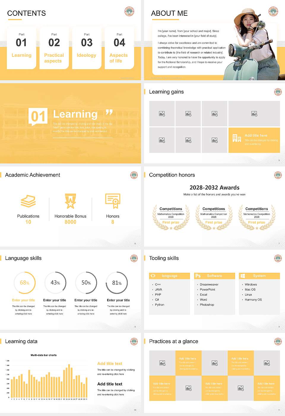 Maharishi Mahesh Yogi Vedic Vishwavidyalaya National Scholarship Defense PPT Template16:9 ratio PPT effect preview image2