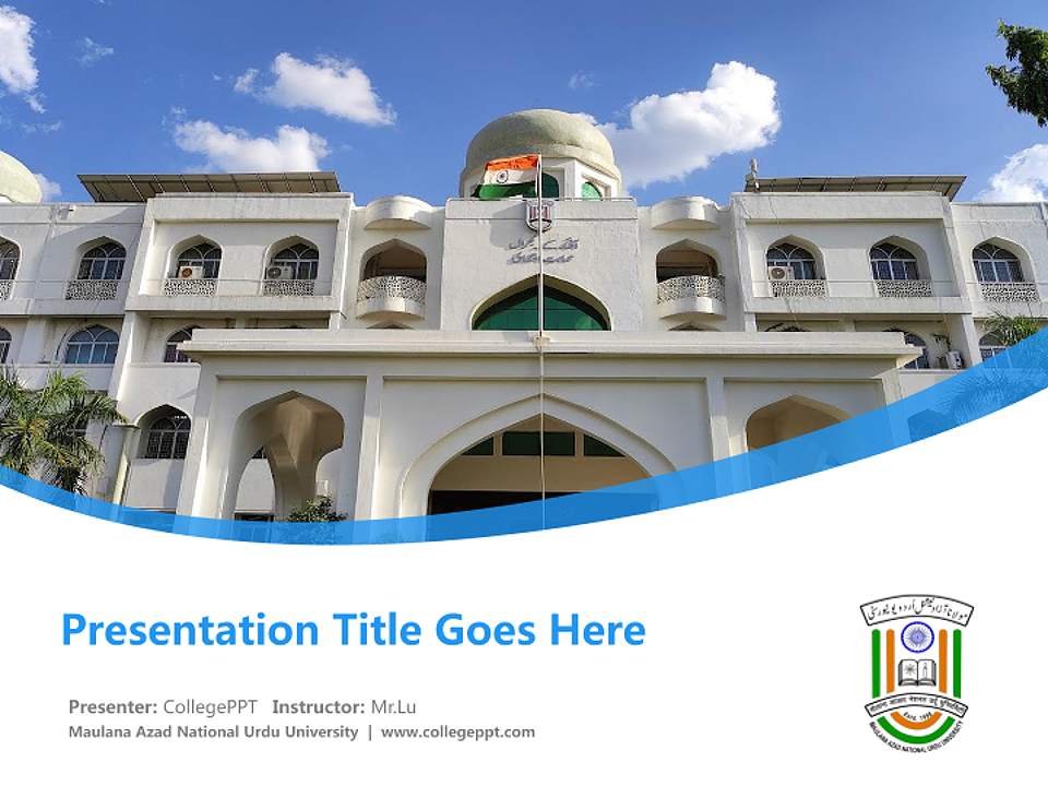 Maulana Azad National Urdu University Course/Courseware Creation PPT Template4:3 ratio PPT effect preview image5