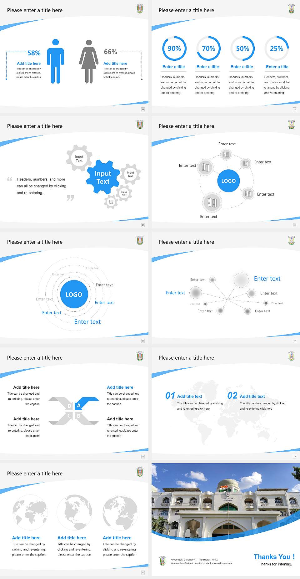 Maulana Azad National Urdu University Course/Courseware Creation PPT Template4:3 ratio PPT effect preview image4